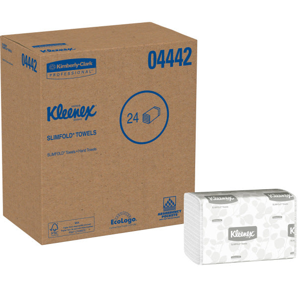 Kleenex® Slimfold™ 1-Ply Paper Towels, 50% Recycled, 90 Sheets Per Pack, Case Of 24 Packs