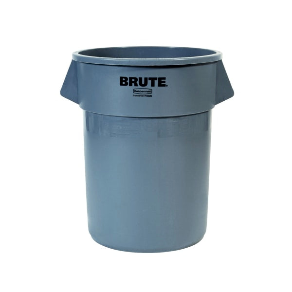 Rubbermaid® Commercial BRUTE® Round Plastic Refuse Container, 55 Gallon, Gray