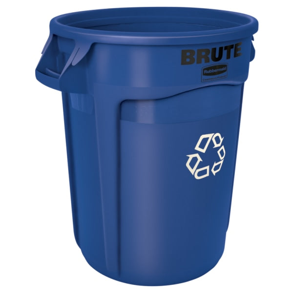 Rubbermaid® Heavy-Duty Recycling Container, 32 Gallons, 27" x 22" x 22", Blue