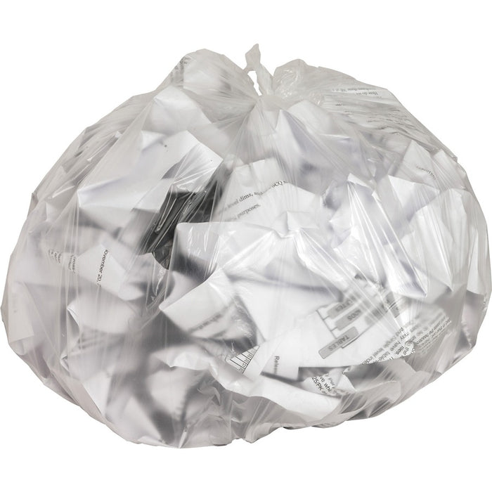 Genuine Joe High-Density Can Liners Small Size - 10 gal Capacity - 24" Width x 24" Length - 0.31 mil (8 Micron) Thickness - High Density - Clear - Resin - 1000/Carton - 50 Per Roll - Office Waste, Industrial Trash