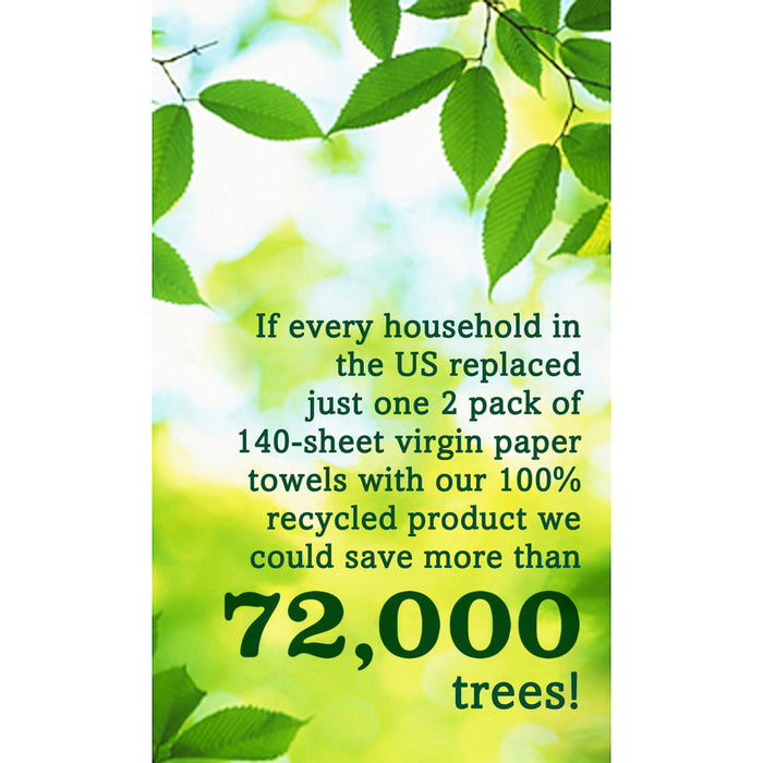 Seventh Generation 100% Recycled Paper Towels 2 Ply - 11" X 9" - 120 Sheets/Roll - Brown - Paper - Fragrance-Free, Dye-Free, Ink-Free, Unbleached - For General Purpose - 30 / Carton
