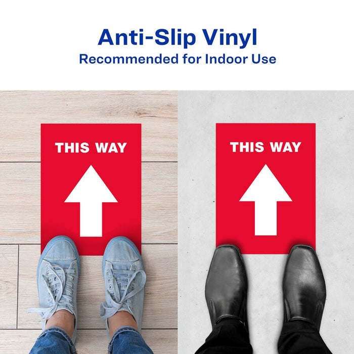 Avery® THIS WAY Social Distancing Floor Decals 5 - This Way Print/Message - Rectangular Shape - Pre-Printed, Tear Resistant, Wear Resistant