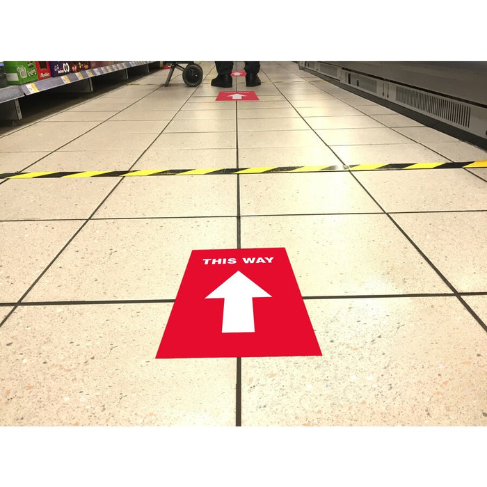 Avery® THIS WAY Social Distancing Floor Decals 5 - This Way Print/Message - Rectangular Shape - Pre-Printed, Tear Resistant, Wear Resistant