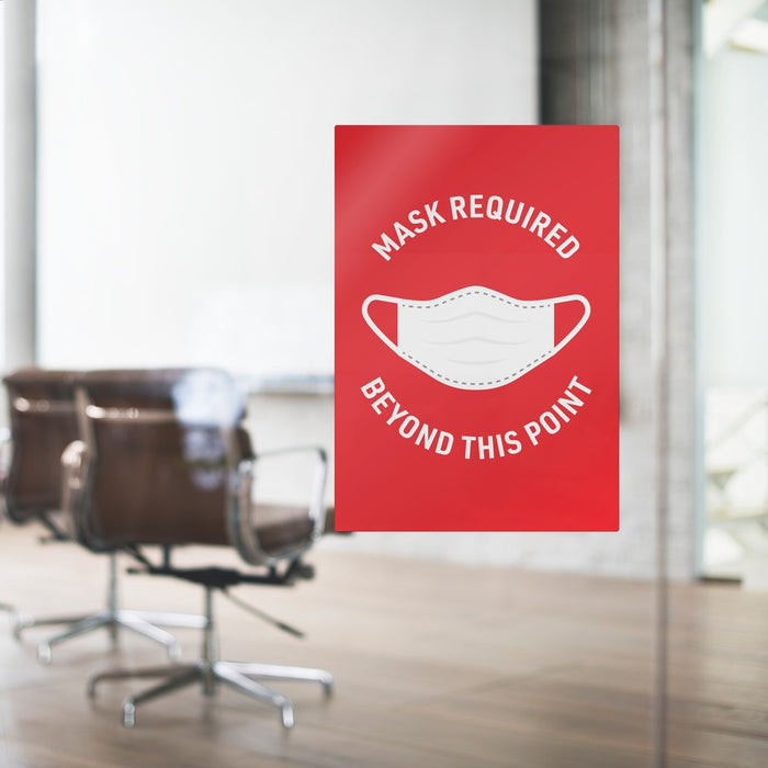 Avery® Surface Safe MASK REQUIRED Wall Decals 5 / Pack - Mask Required Beyond This Point Print/Message - 7" Width X 10" Height - Rectangular Shape - Water Resistant