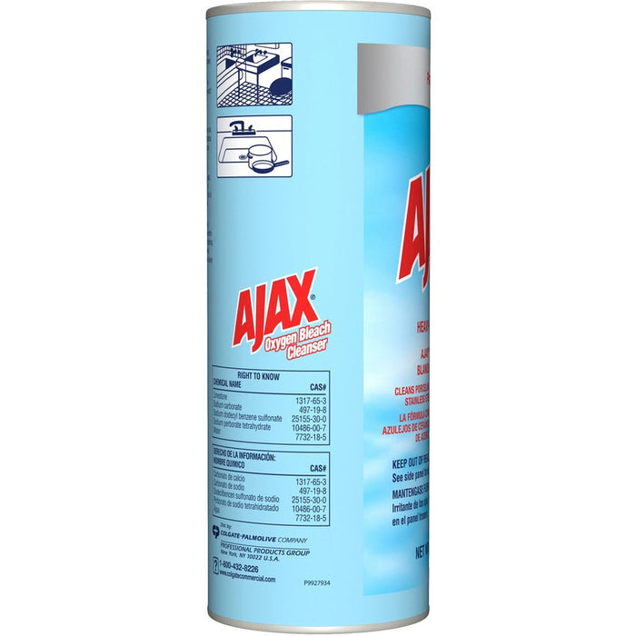 AJAX Oxygen Bleach Cleanser Powder - 21 Oz (1.31 Lb) - Pleasant Scent - 24 / Carton - Blue