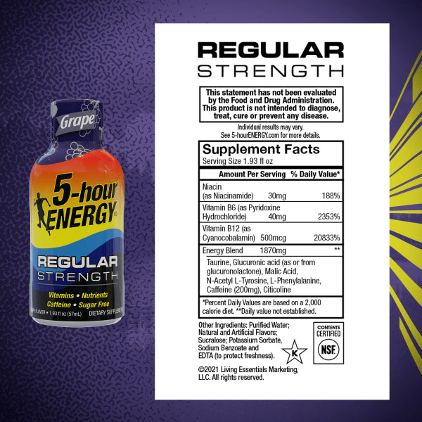 5-Hour Energy™ Original Energy Drink, 2 Oz, Grape