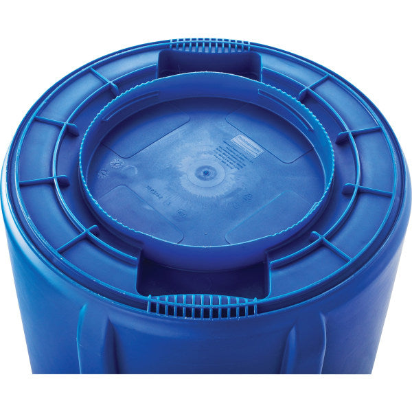 Rubbermaid® Heavy-Duty Recycling Container, 32 Gallons, 27" x 22" x 22", Blue