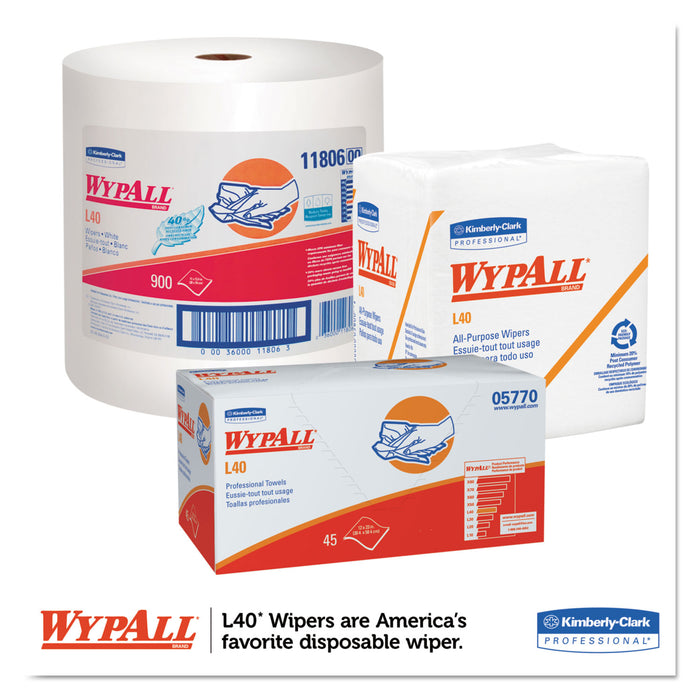 WypAll® L40 Dry Up Cleaning & Drying Towel - 19.5" x 42", White