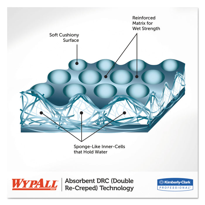 WypAll® L40 Dry Up Cleaning & Drying Towel - 19.5" x 42", White