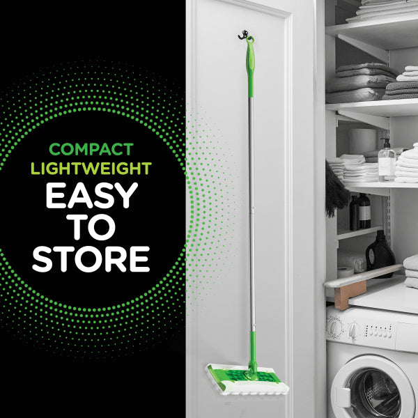 Swiffer® Sweeper® Dry + Wet Starter Kit, 46"H x 10"W x 8"D, Silver/Green