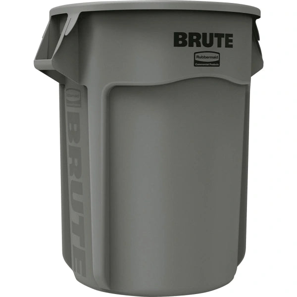 Rubbermaid® Commercial BRUTE® Round Plastic Refuse Container, 55 Gallon, Gray