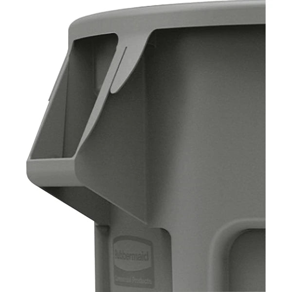 Rubbermaid® Commercial BRUTE® Round Plastic Refuse Container, 55 Gallon, Gray