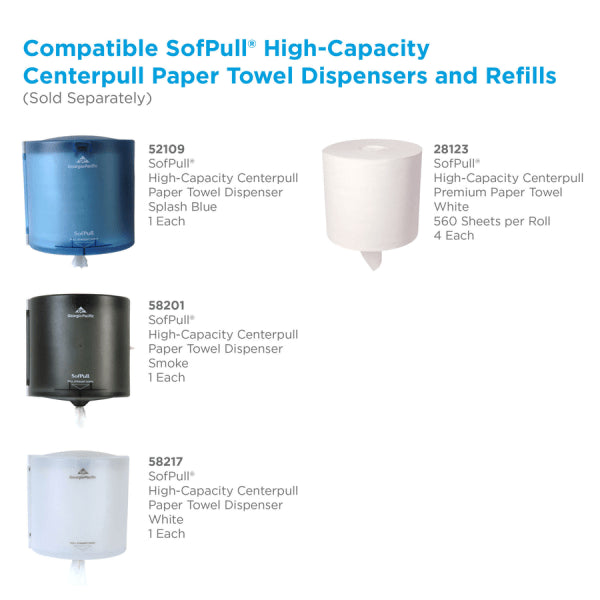 SofPull® by GP PRO High-Capacity Centerpull 1-Ply Paper Towels, 560 Sheets Per Roll, Pack Of 4 Rolls