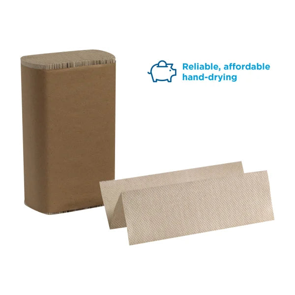 Pacific Blue Basic™ by GP PRO Multi-Fold 1-Ply Paper Towels, 100% Recycled, Brown, 250 Sheets Per Pack, Pack Of 16 Packs