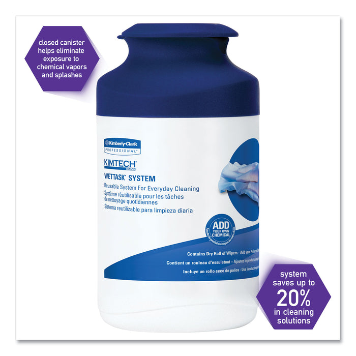 WetTask System Prep Wipers for Bleach/Disinfectants/Sanitizers Hygienic Enclosed System Refills W/Canister, 55/Rl,12 Roll/Ct
