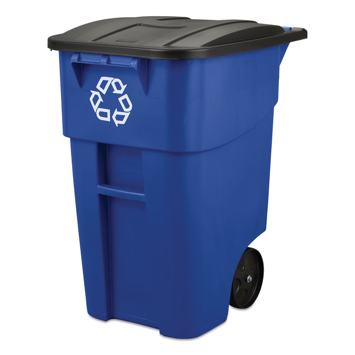 Rubbermaid® Square Brute Big Wheel Container, 50 Gallons, Blue