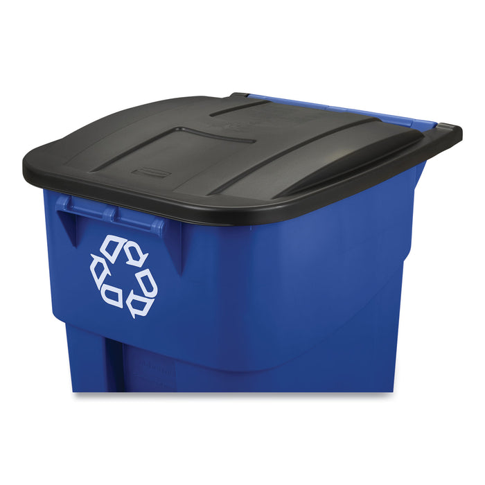 Rubbermaid® Square Brute Big Wheel Container, 50 Gallons, Blue