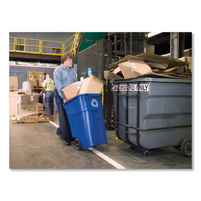 Rubbermaid® Square Brute Big Wheel Container, 50 Gallons, Blue