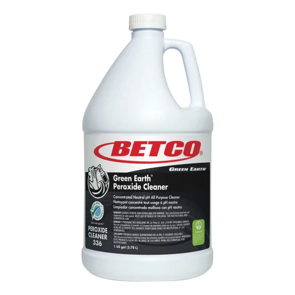 Betco® Green Earth Peroxide Cleaner Concentrate Liquid - 128 Fl Oz (4 Quart) - Fresh Mint Scent - 4 / Carton - Clear