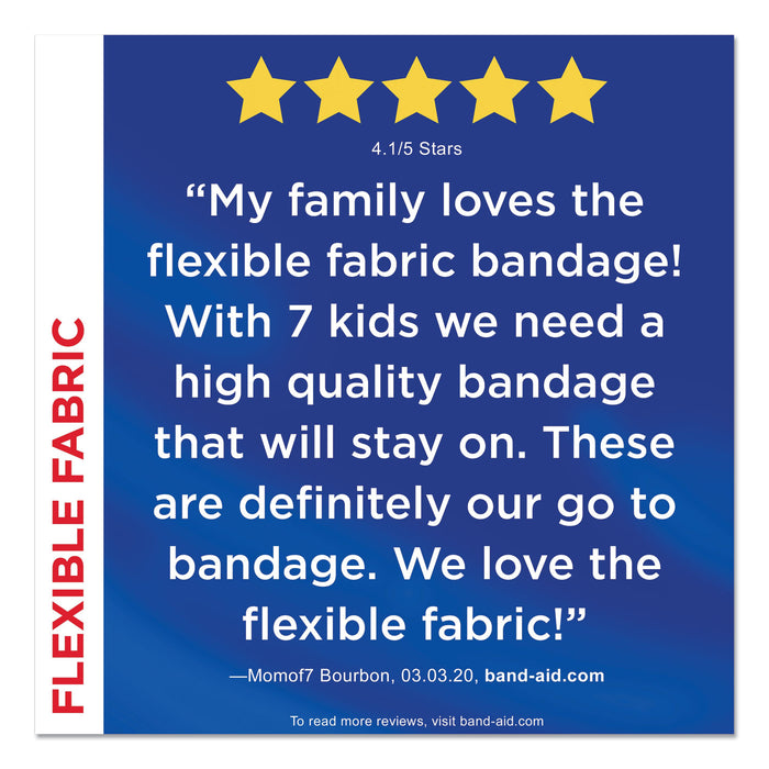 BAND-AID® Flexible Fabric Extra Large Adhesive Bandages 1.75 X 4, 10/Box