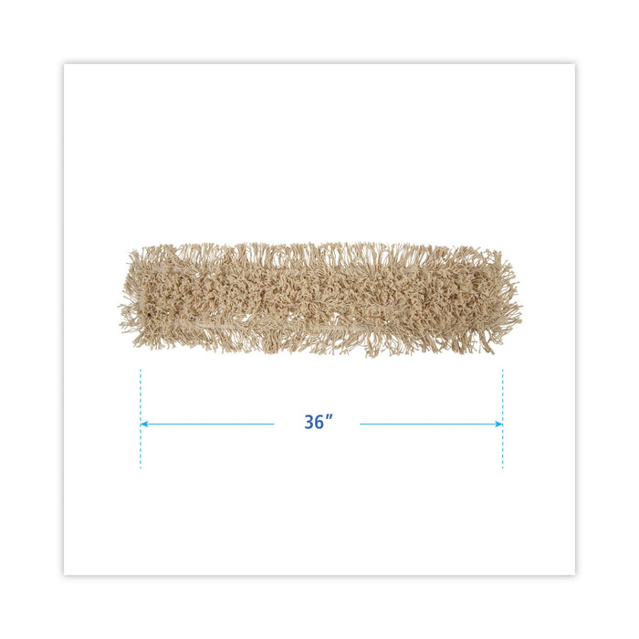 Industrial Dust Mop Head, Washable, Hygrade Cotton, 36w x 5d, White