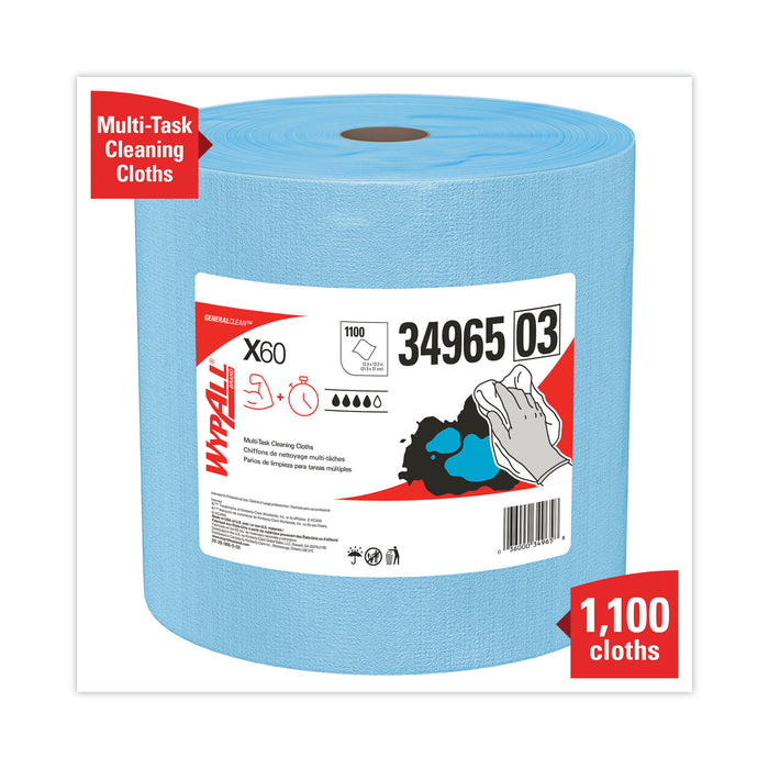WypAll® X60 Jumbo Roll Reusable Cloth - 12.5" x 13.4", Blue