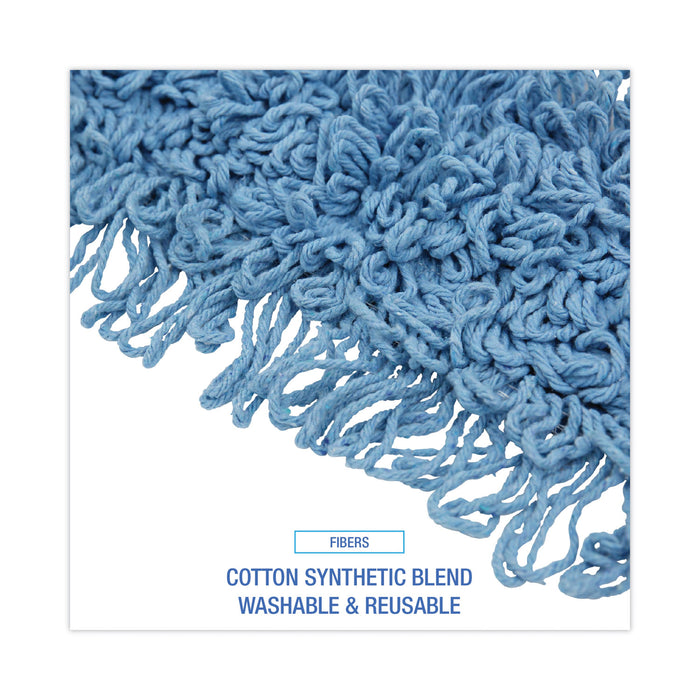Mop Head, Dust, Looped-End, Cotton/Synthetic Fibers, 24 x 5, Blue