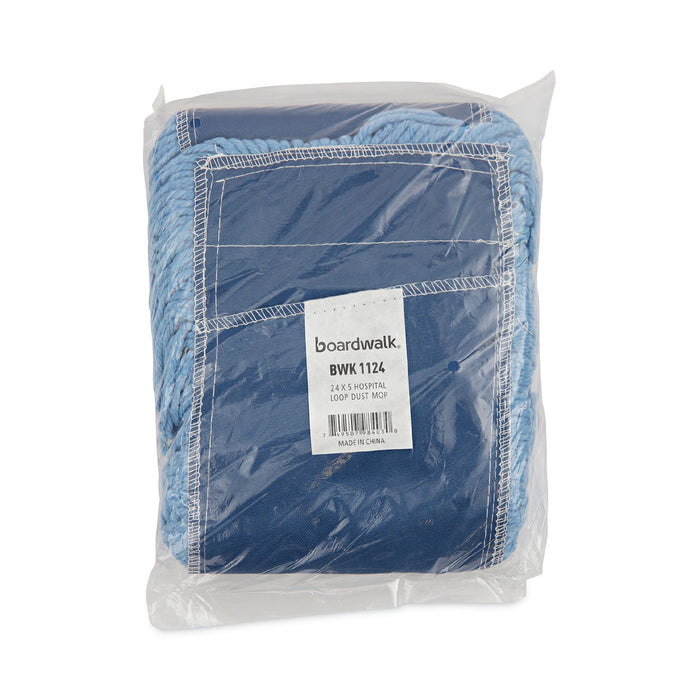 Mop Head, Dust, Looped-End, Cotton/Synthetic Fibers, 24 x 5, Blue