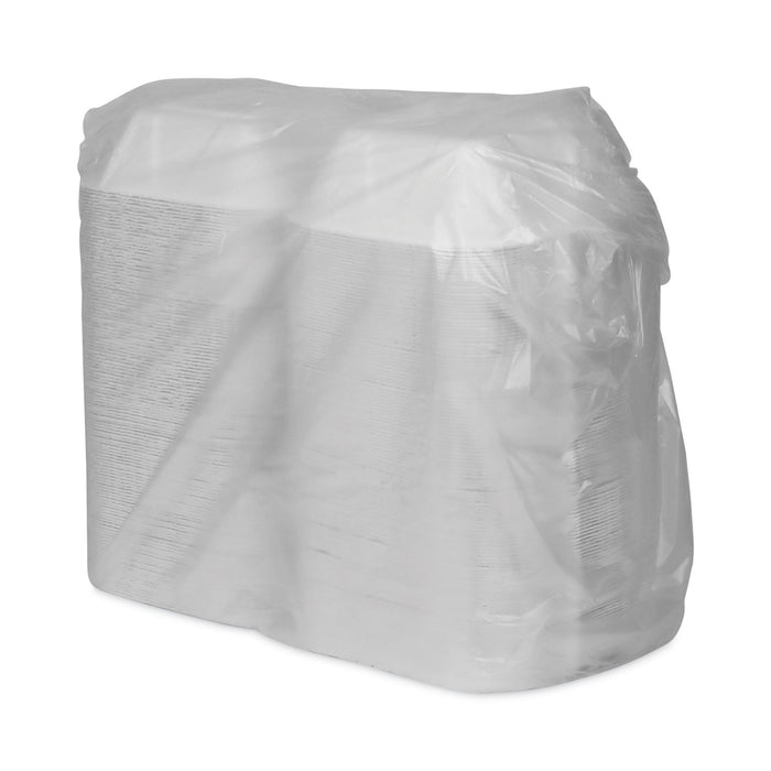 Pactiv Evergreen EarthChoice Bagasse Hinged Lid Container, Single Tab Lock, 6" Sandwich, 5.8 x 5.8 x 3.3, Natural, Sugarcane, 500/Carton