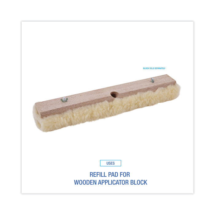 Mop Head, Applicator Refill Pad, Lambswool, 18-Inch, White