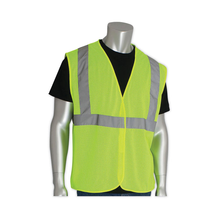 ANSI Class 2 Hook And Loop Safety Vest 2X-Large, Hi-Viz Lime Yellow