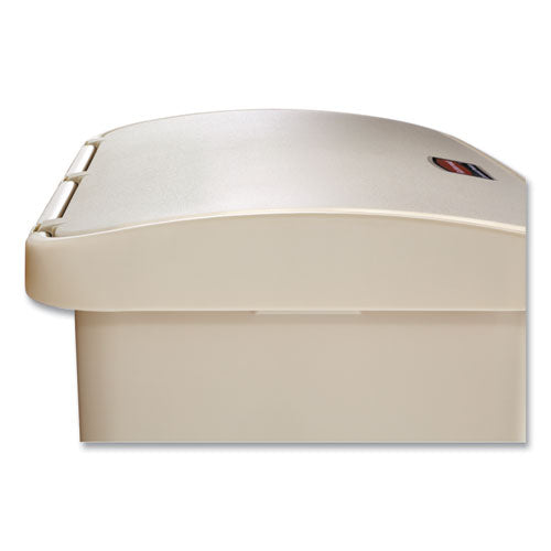 Rubbermaid® Slim Jim Step-On Resin Front Step Wastebasket, 24 Gallons, Beige