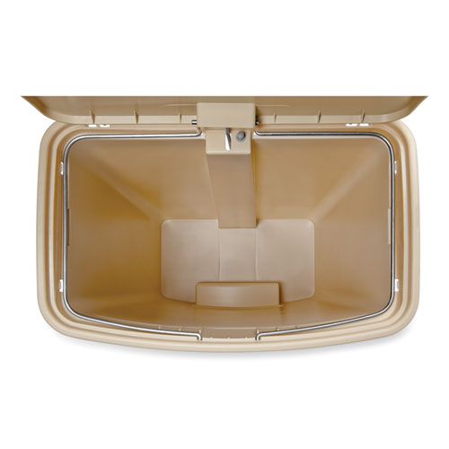 Rubbermaid® Slim Jim Step-On Resin Front Step Wastebasket, 24 Gallons, Beige