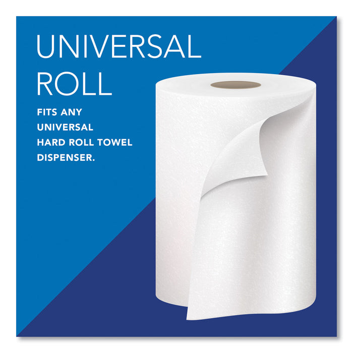 Scott® Essential 100% Recycled Fiber Hard Roll Towel, 1-Ply, 8" X 800 Ft, 1.5" Core, White, 12 Rolls/Carton