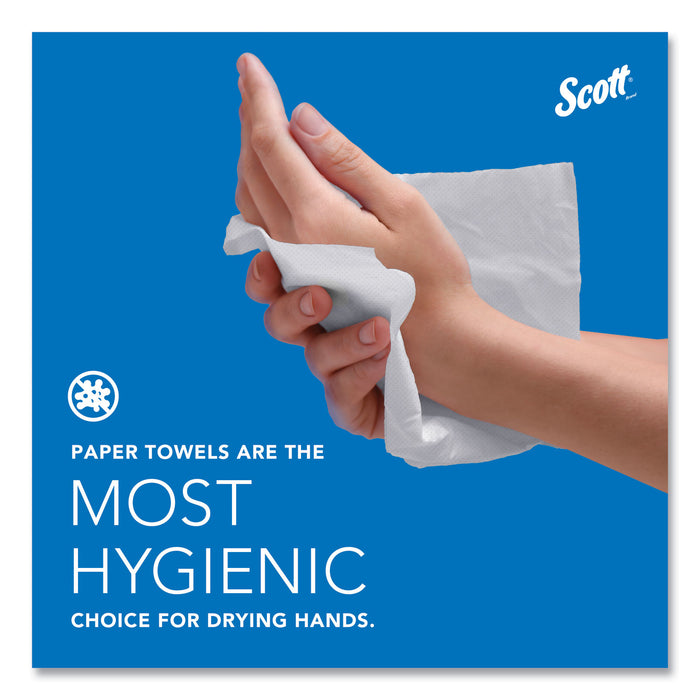 Scott® Essential 100% Recycled Fiber Hard Roll Towel, 1-Ply, 8" X 800 Ft, 1.5" Core, White, 12 Rolls/Carton