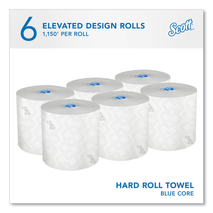 Scott® Pro High-Capacity Hard Roll Towels With Elevated Design And Absorbency Pockets 7.50" X 1150 Ft - White, Blue - Chlorine-Free - 6 / Carton
