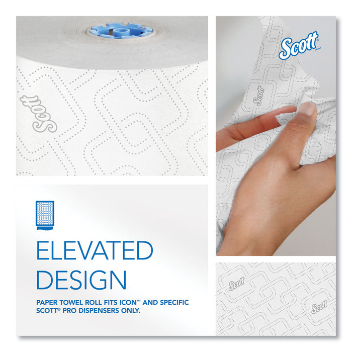 Scott® Pro High-Capacity Hard Roll Towels With Elevated Design And Absorbency Pockets 7.50" X 1150 Ft - White, Blue - Chlorine-Free - 6 / Carton