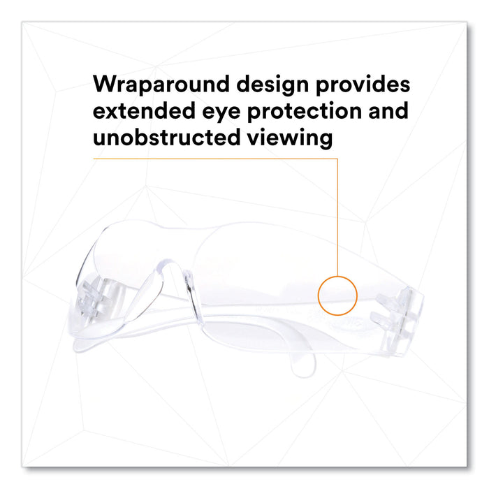 3M™ Virtua Protective Eyewear, Clear Polycarbonate Frame, Clear Polycarbonate Lens/EA