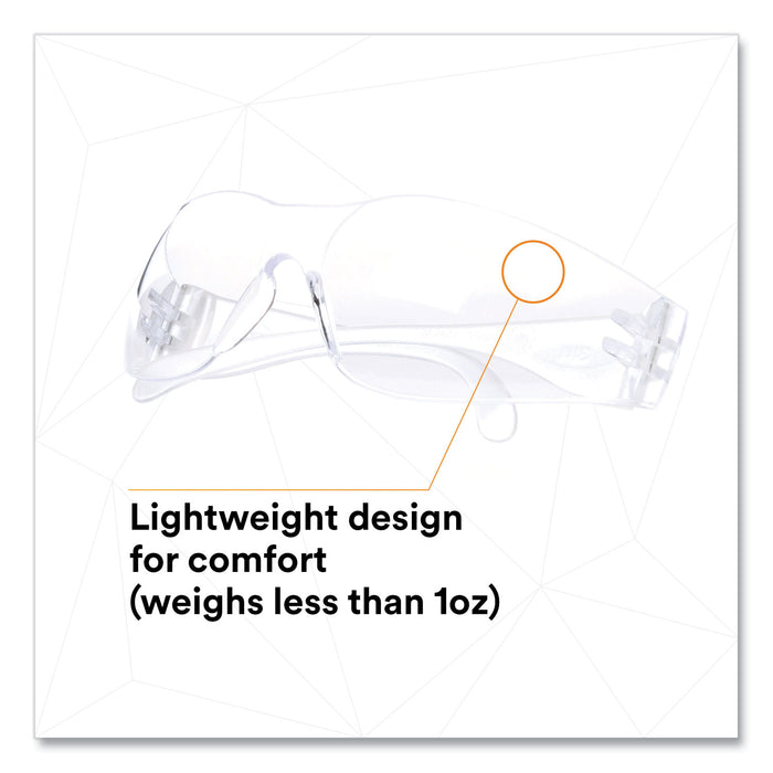 3M™ Virtua Protective Eyewear, Clear Polycarbonate Frame, Clear Polycarbonate Lens/EA