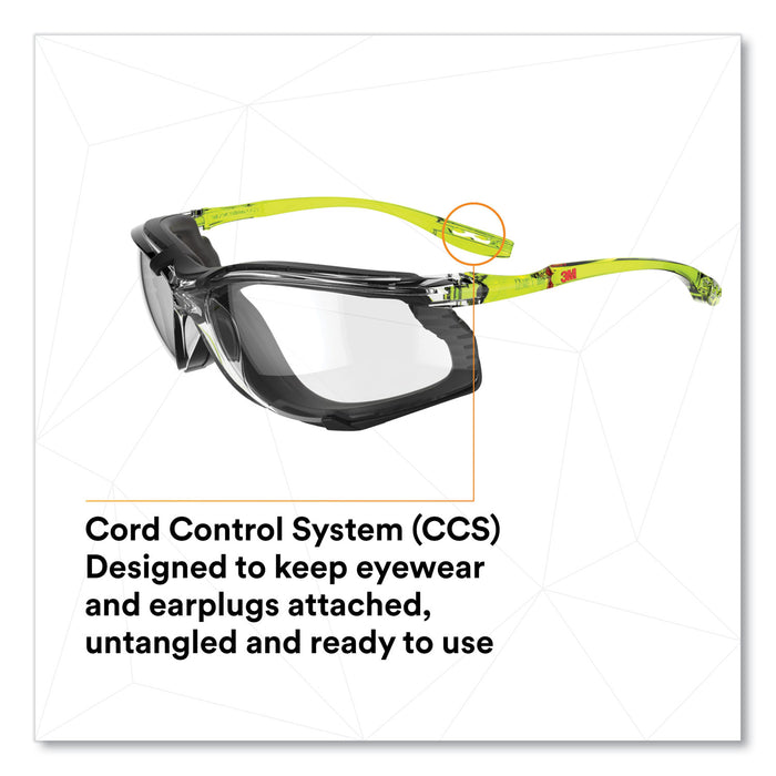 3M™ Solus CCS Series Protective Eyewear, Green Plastic Frame, Clear Polycarbonate Lens/EA
