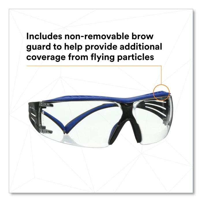 3M™ SecureFit Protective Eyewear, 200 Series, Blue/Gray Plastic Frame, Clear Polycarbonate Lens/EA