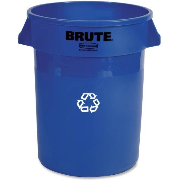 Rubbermaid® Heavy-Duty Recycling Container, 32 Gallons, 27" x 22" x 22", Blue