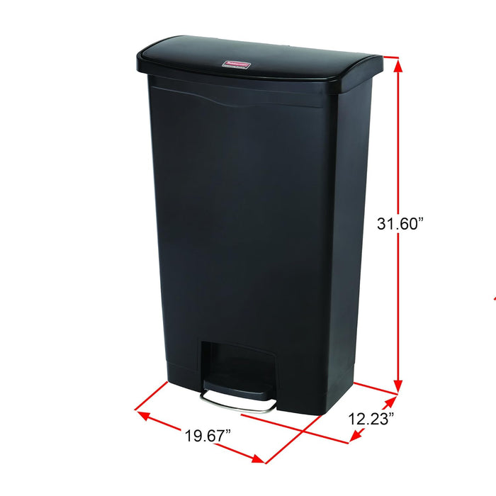 -1883460 Streamline Slim Step-On Plastic Trash Garbage Can, 18 Gallon, Beige