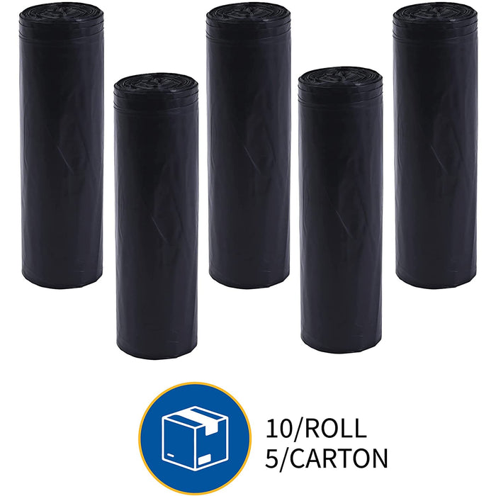 GJO01535 Heavy Duty Low-Density Puncture Resistant Can Liner, 60 Gallon Capacity, 56" Length X 39" Width X 1.50 Mil Thickness, Black (Box of 50)