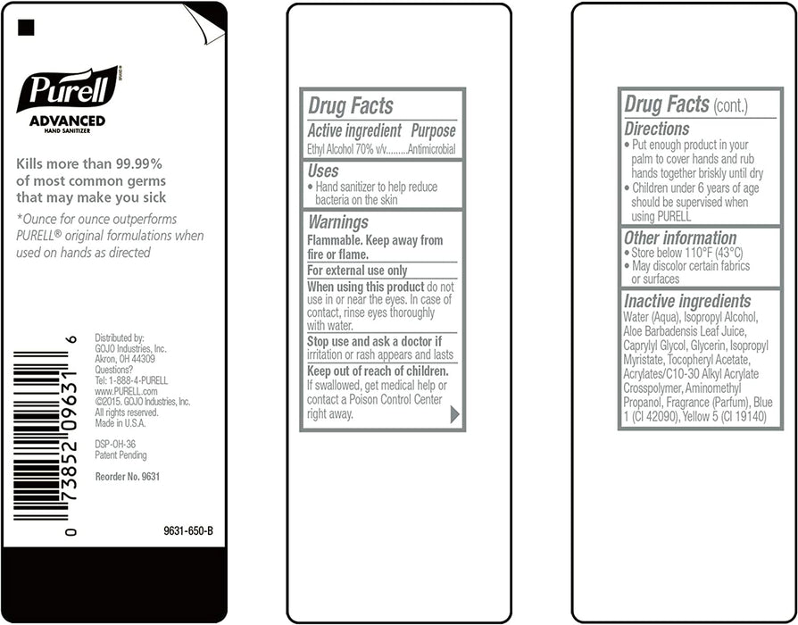 PURELL Advanced Hand Sanitizer Soothing Gel, Fresh Scent, 4 Fl Oz Travel Size Flip Cap Bottle (Pack of 24) - 9631-24