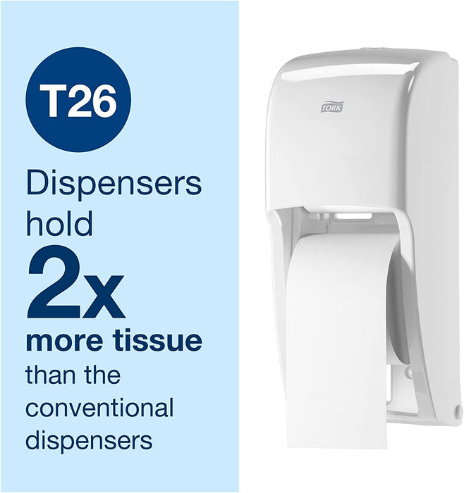 Tork High-Capacity Toilet Paper Roll White T26, Advanced, 2-Ply, 36 X 1000 Sheets, 110292A
