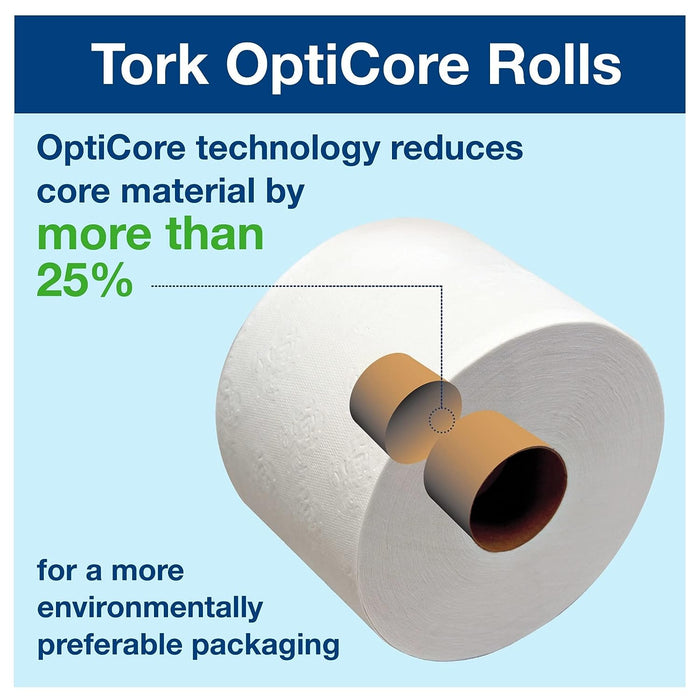 Tork 112990 Universal Bath Tissue Roll with Opticore, 1-Ply, 3.75" Width X 4.0" Length, White (Case of 36 Rolls, 1755 Sheets per Roll, 63,180 Sheets per Case)