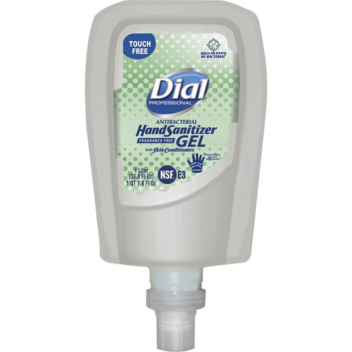 Dial, DIA19029, FIT Touchfree Refill Gel Hand Sanitizer, 3 / Carton, Clear, 33.8 Fl Oz (1000 Ml)
