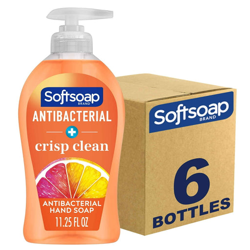 (6 Pack) Softsoap Antibacterial Liquid Hand Soap Pump, Crisp Clean Scent, 11.25 Oz