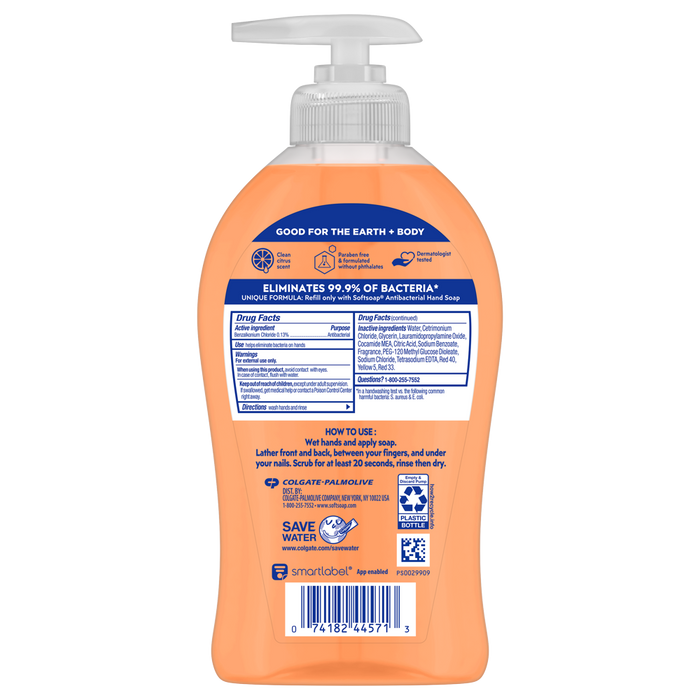 (6 Pack) Softsoap Antibacterial Liquid Hand Soap Pump, Crisp Clean Scent, 11.25 Oz
